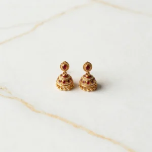 Peacock Antique Gold Jhumka Earrings