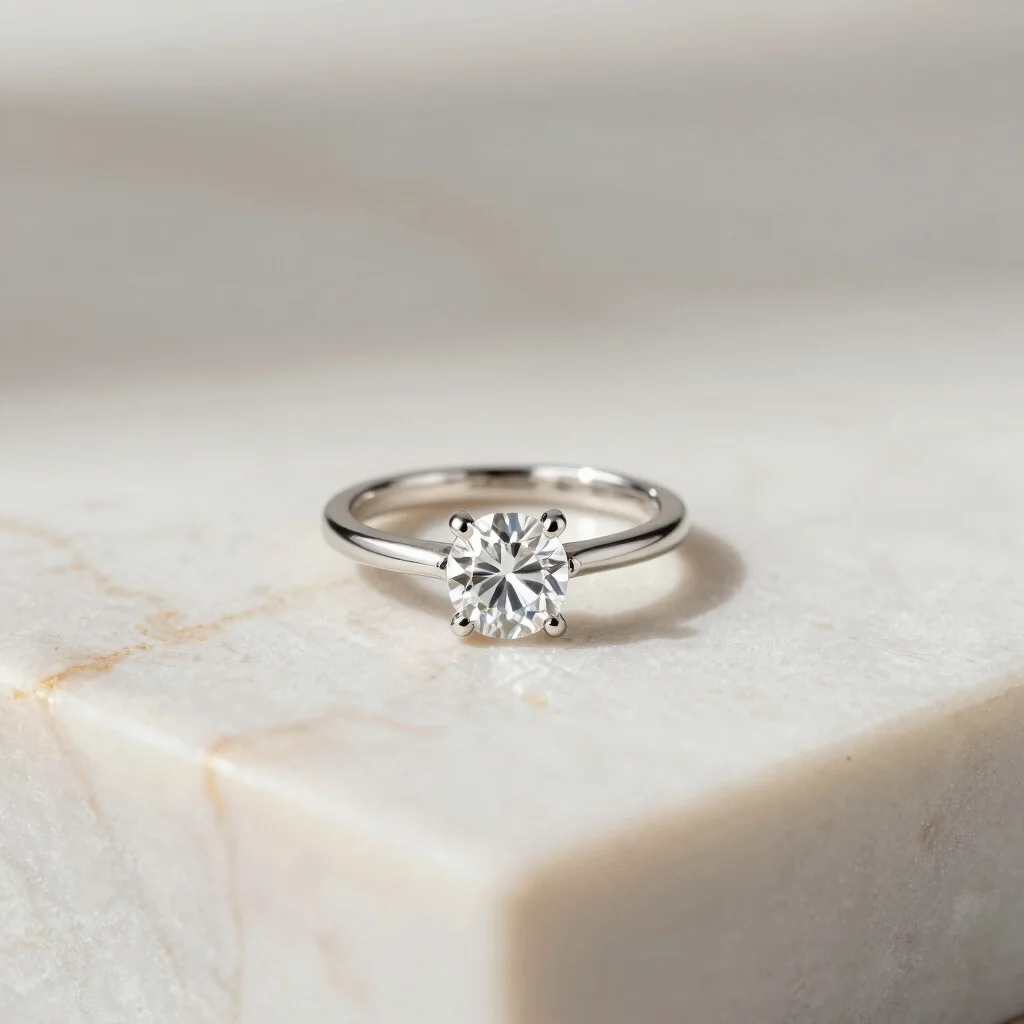 Solitaire Cubic Zirconia Adjustable Ring