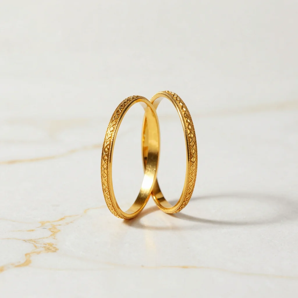 Carved Openable Kada Bangles Pair